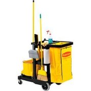 Rubbermaid Commercial Rubbermaid® 6173-88 Janitor Cart with 25 Gallon Vinyl Bag, Black FG617388BLA